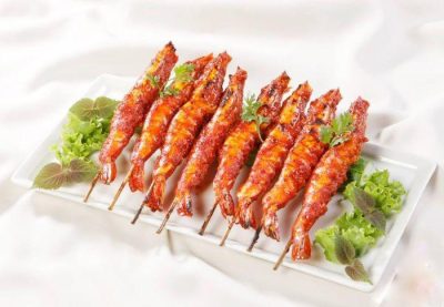 Tôm biển xiên nướng/hấp